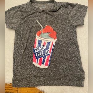 Size 4-5 crewcuts reverse flip sequin “brain freeze” Heather gray tee